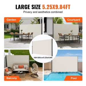 Tenda da Sole Retrattile in Alluminio per Patio 63FT X 118FT con Telo in Poliestere Impermeabile da 280g e Materiale PC - Product Image 6