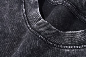 250gsm High Quality Heavyweight Snow Wash <b>Acid</b> Wash 100% Cotton Vintage Small Neck Oversized <b>Drop</b> Shoulder Men's T Shirrts - Product Image 4
