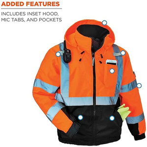 Vestes de sécurité haute visibilité classe 2 à manches longues, imperméables, avec LED clignotantes, douces pour la peau, personnalisables et réfléchissantes - Product Image 4