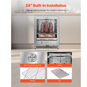 Frigorifero Commerciale per Stagionatura a Secco da 99 libbre, Frigo Indipendente per Stagionatura a Secco con Controllo Preciso di Temperatura e Umidità per Bistecche - Product Image 4