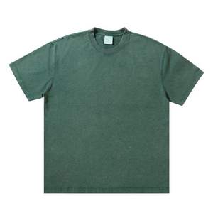 Custom OEM Design Knitted Heavyweight Sun Fade Breathable Vintage Style Men's Casual T-shirt - Product Image 1