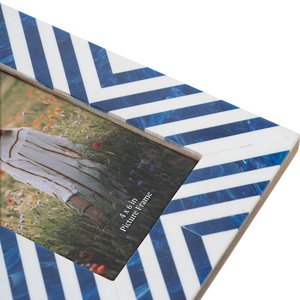 Artesian made Decorative Bone Inlay Picture <b>Frame</b> Blue and <b>White</b> Stripe Design Handmade Home Accessory for Luxury Interior - Product Image 2