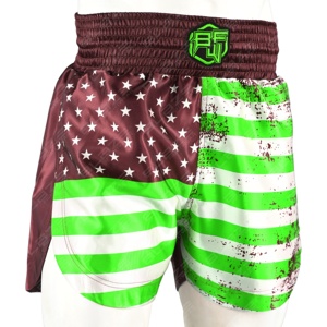 Pantalones cortos de entrenamiento Blaze Fight Wear al por mayor 100% poliéster patrón de tablero transpirable de moda logotipo personalizado medio antiarrugas Muay - Product Image 3