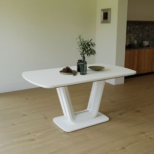 Tavolo da Pranzo Espandibile a U in Stile Industriale Moderno, 47.24-62.99 Pollici, in MDF Bianco, con Sedute Reclinabili - Product Image 3