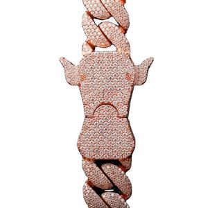 Moissanita de corte redondo de oro rosa, Diamante con tachuelas, Hip Hop, enlace cubano, joyería para el cuerpo, estilo de lujo para fiesta o compromiso - Product Image 6