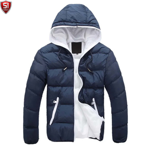 SUMROOS INDUSTRY Men's Solid Canvas Hooded Puffer Jacket <b>Winter</b> Casual Windproof <b>Thick</b> Quilted <b>Coat</b> with Zipper Closure - Product Image 4