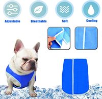 Gilet rafraîchissant respirant en microfibre écologique pour chiens, motif brodé, toutes saisons, avec harnais intégré, bleu M