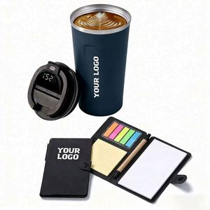 Mug intelligent isotherme à double paroi en métal avec couvercle LED et affichage de la température, personnalisable avec logo – Cadeau d'affaires promotionnel - Product Image 1