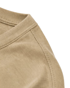 Conjunto de 2 Piezas para Mujer, Color Caqui, Camiseta de Manga Corta con Pantalones Cortos con Cordón, Tejido Sólido, Transpirable, Informal, para Primavera/Verano - Product Image 3