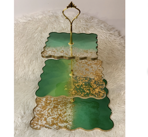 Support à gâteau personnalisé en résine écologique, compatible lave-vaisselle, pour présentation d'anniversaire, mariage, table de desserts, pâtisserie, événement - Product Image 5