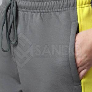 Conjunto Deportivo de 2 Piezas para Mujer, Sudadera con Capucha y Bloques de Color, Manga Larga, Felpa, Corte Regular, Verano, Gris, Amarillo, Blanco, 100% Algodón - Product Image 5
