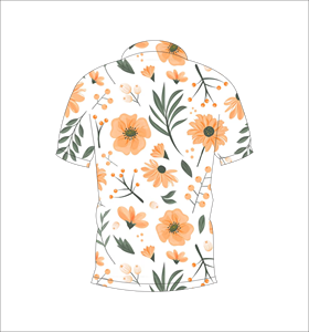 Mens <b>Orange</b> Floral Print <b>Polo</b> Shirt Short Sleeve Casual Summer Golf <b>Polo</b> Lightweight Collared Fashion Shirt - Product Image 3