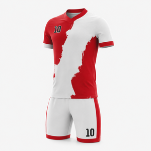 Ensemble de maillots de football personnalisés unisexe, col en V, manches courtes, 100% polyester, évacuation de l'humidité, blanc et jaune, numéro 10 sur le devant - Product Image 2