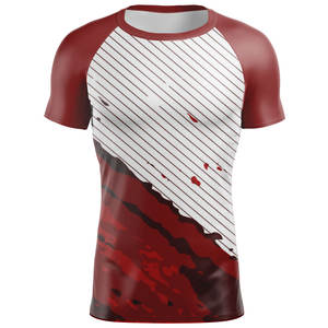 Maillots de compression pour la gym, manches courtes, logo personnalisé, protection UV, rashguard MMA sublimé pour hommes - Product Image 3