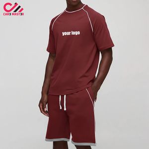 ชุดเซ็ตเสื้อยืดแขนสั้นกางเกงขาสั้นสตรีทแวร์พิมพ์โลโก้ตามสั่งสำหรับผู้ชาย ผ้าฝ้าย 100% เบาสบาย ระบายอากาศได้ดี - Product Image 1