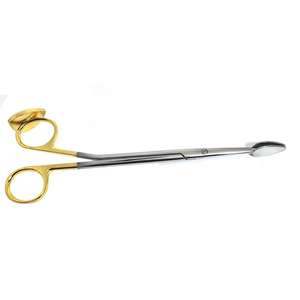 Ciseaux de dissection réutilisables pour chirurgie plastique Trepsat-Steven TC Gold 18 cm, avec insert TC et pointes de précision dentelées - Product Image 3