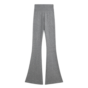 Pantalones Rectos Holgados de Cintura Media para Mujer, Pantalones de Verano de Algodón y Bambú Elásticos de Punto con Frente Plano - Product Image 5