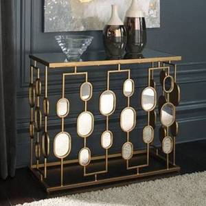 Mesas de Consola Hechas a Mano de la Mejor Calidad, Mesa Auxiliar de Consola de Metal Grabado y Chapado en Oro para Pasillo, Hotel, Oficina, Fabricación en India - Product Image 6