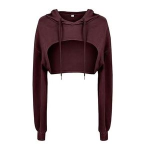 เสื้อสเวตเตอร์มีฮู้ดสำหรับผู้หญิง แขนยาว สีพื้น ผ้าถัก สำหรับใส่ในฤดูใบไม้ร่วง - Product Image 5