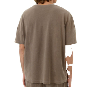 T-shirt Homme 100% Coton Coupe Oversize Boxy avec Logo Personnalisé, Épaules Tombantes, Style Streetwear, Col Uni, Respirant, Grande Taille - Product Image 4