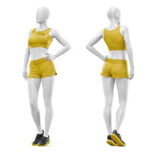 Conjunto de Top Deportivo y Pantalones Cortos de Yoga para Mujer con Logotipo Personalizado, Transpirable, para Gimnasio, Fitness, Ejercicio, Ropa Deportiva, Venta al Por Mayor, OEM - Product Image 4
