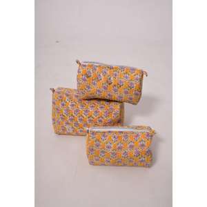 Floral Cotton <b>Makeup</b> Bag, Cute Cosmetic Pouch, Zipper <b>Storage</b> Bag, Travel <b>Makeup</b> Organizer - Product Image 4