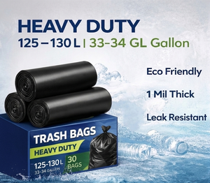 ถุงขยะเชิงพาณิชย์ TH GB-005 พรีเมียม ขนาด 33 แกลลอน สีดำ ผลิตจาก HDPE คุณภาพสูง ป้องกันการรั่วซึม ปิดผนึกด้วยความร้อน จำหน่ายแบบยกแพ็ค สำหรับโรงแรม ร้านอาหาร - Product Image 3