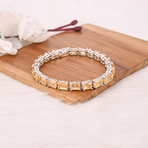 Premium 925 Sterling Silver Natural Citrine Tennis <b>Bracelet</b> Handmade Luxury Jewelry for Women - Product Image 1