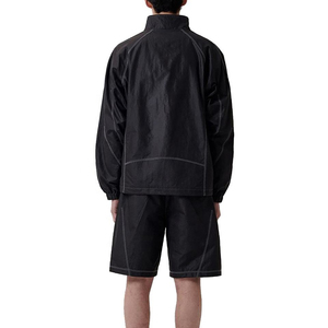 Men Lightweight Nylon <b>Jacket</b> Short Set Minimal <b>Techwear</b> Full Zip Track Top Relaxed Fit Streetwear Two Piece Casual Summer Outfit - Product Image 4