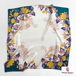 Premium Printed Short <b>Scarf</b> Fabric OEM ODM White Label Textile Manufacturer Custom Fabric Products - Product Image 3