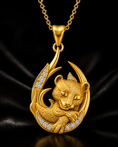 Gold Plated 925 Sterling <b>Silver</b> Animal Pendant Diamond <b>Necklace</b> Carved Lion Charm Jewelry Gift <b>for</b> Women and <b>Men</b> - Product Image 3
