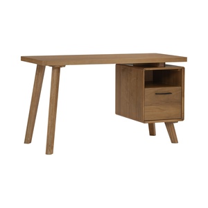 Rustic Modern Writing <b>Desk</b> Floating Pedestal Storage Durable <b>Solid</b> <b>Wood</b> Tapered Legs Easy Installation for Home Office Study - Product Image 1