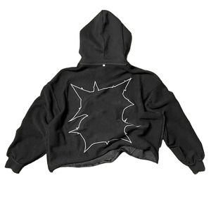 Unisex <b>Oversized</b> Custom Logo Embroidered High Quality <b>Hoodie</b> Custom Chain <b>Stitch</b> Embroidery Heavyweight Streetwear <b>Hoodie</b> High - Product Image 2