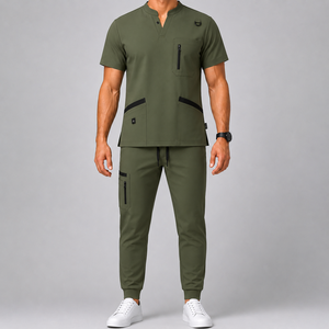 Custom Breathable Woven Polyester/Cotton <b>Scrub</b> <b>Sets</b> for Unisex Hospital Use-Medical Workwear <b>Scrubs</b> Supplier Worldwide - Product Image 1