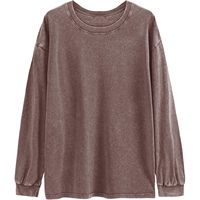 T-shirt à manches longues coupe classique 100% coton pour homme, motif logo sur le devant, col rond, haut décontracté en tricot
