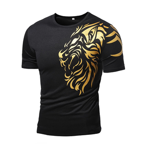 Summer Men Hip Hop Breathable Quick Dry Knitted Polyester/Cotton 3D Printed Custom T-Shirts Bulk Wholesale Plus Size - Product Image 5