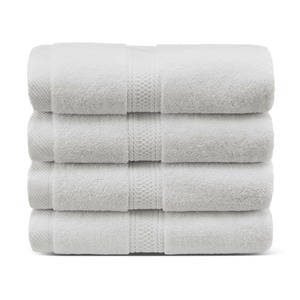 Serviette de bain blanche en coton pur 100% de qualité supérieure, 550 GSM, haute absorption, douce et moelleuse, pour hôtels, centres de villégiature et spas, en vente - Product Image 5
