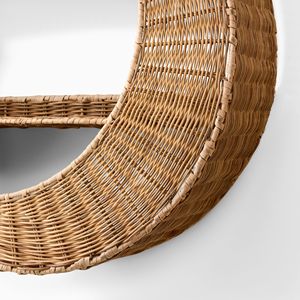 Round Moon Rattan Wall <b>Shelf</b> Wicker Hanging Storage Organizer For Nursery Kids Room Decor Handmade Boho Home Decor - Product Image 3