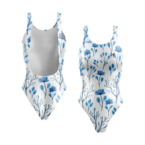 Maillot de bain une pièce personnalisé en gros, écologique, avec fleur 3D sur le devant, durable, athlétique, pour l'entraînement et les loisirs - Product Image 1