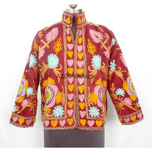 A2ZCraftBazar Embroidered Vintage Cotrise <b>Jacket</b> Women Eco-Friendly Quick Dry Breathable Cotton Lining Full Sleeve - Product Image 1