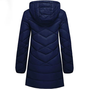Manteau long matelassé pour femme, couleur unie et à motifs, service OEM, vente directe d'usine, veste longue matelassée pour femme - Product Image 6