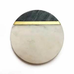 Ensemble de 4 dessous-de-verre ronds en marbre noir de luxe moderne avec dessous-de-verre de taille personnalisable, respectueux de l'environnement FAIZA CRAFT FC-3646 - Product Image 6