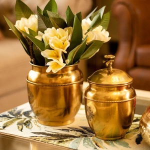 Decorative Brass Kitchen Jar | Stainless Steel Interior Food Storage - Product Image 5