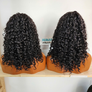 Perruque 100% cheveux humains vietnamiens bouclés birmans, perruque HD lace double drawn, cheveux d'un seul donneur, bonnet noir pour femmes, transparente pour la lace - Product Image 2