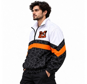 2027 Adults Customized Quarter Zip Black Camo Leopard Print Orange Stripe Casual Leisure Tops <b>Leisurewear</b> - Product Image 4