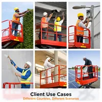 Plateforme élévatrice à ciseaux autopropulsée SINO GTJZ 16m, électrique, capacité 100kg, en acier, pour travaux de construction et de haute altitude
