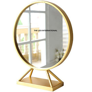 Modern <b>Silver</b> Table <b>Mirrors</b> Aluminum Metal Fancy Design <b>Silver</b> Plated Table Makeup <b>Mirror</b> Durable Feature - Product Image 2