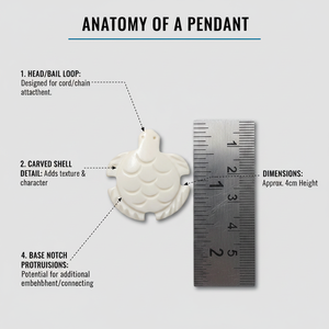 Exquisitos Colgantes de Tortuga Tallados a Mano en Hueso, Componentes de Joyería Artesanal con Temática Marina - Product Image 6