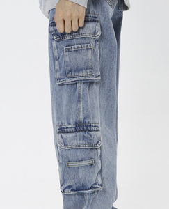 กางเกงยีนส์แฟชั่นใหม่สำหรับผู้ชาย คุณภาพสูง กระเป๋าแบบกำหนดเอง สไตล์สตรีทแวร์ ทรงหลวม ทันสมัย - Product Image 5