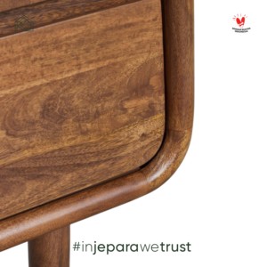 Scandinavian Style Indonesian Solid Teak Wood Handmade 3-<b>Drawer</b> Eco-Friendly Modern Bedroom Nightstand Premium - Product Image 2